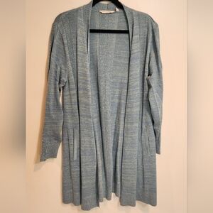 Soft Surroundings Blue Green Knit Sweater Cardigan
